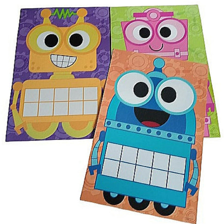 Ten Frame Robots: Roll, Count, and Add Set of 6