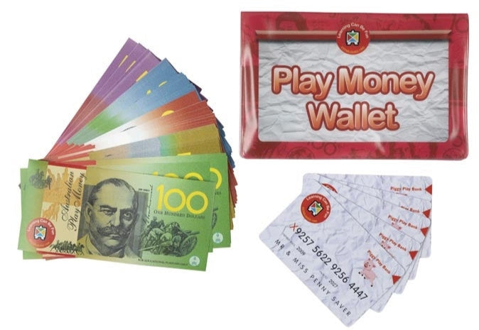 Money Wallet with 100 Australian Notes and 5 Credit Cards