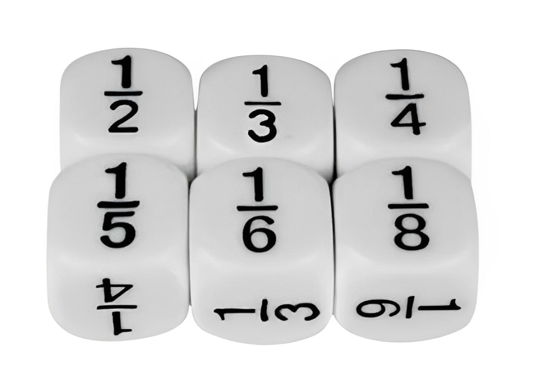 Dice: Set of 4 Fractions Maths and Games Design Activities for Fractions