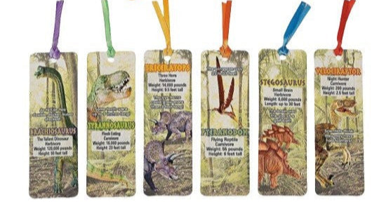 Dinosaur Bookmarks Laminated Set of 24-Schooling at Home
