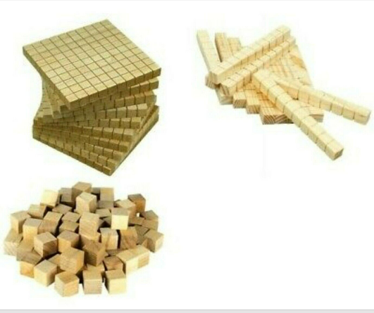 Wooden Base Ten Maths Blocks 10 Hundreds 10 Tens and 20 Ones